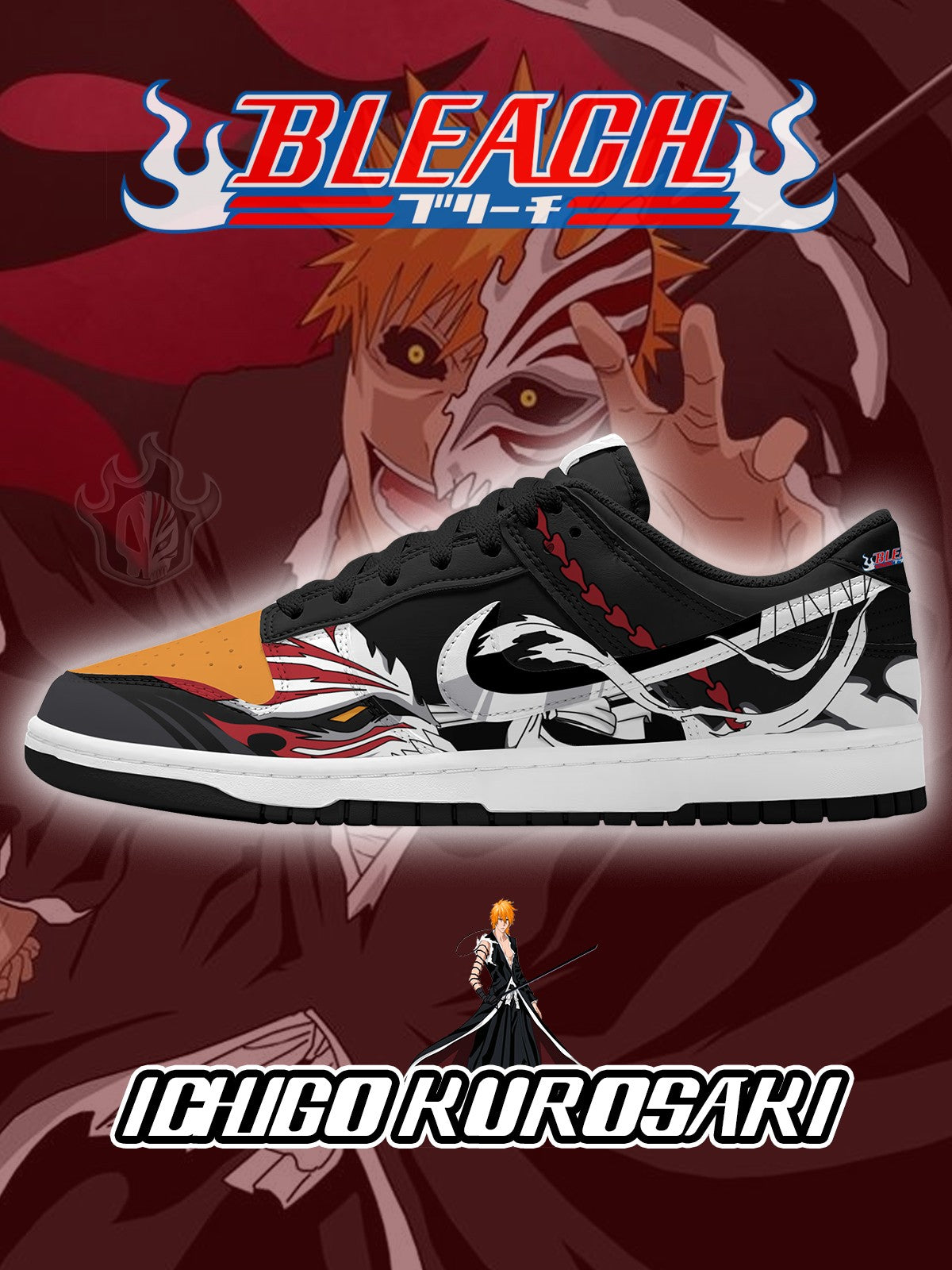 341125151614280.jpg Ichigo Kurosaki V.2 Custom Court-Low Sneakers