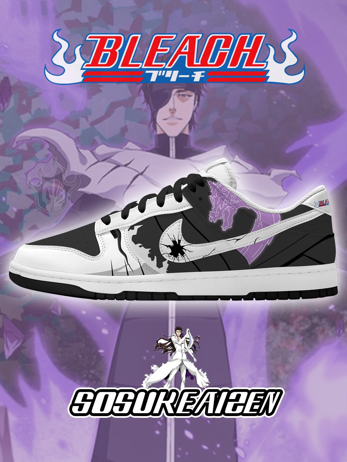 361125151614476.jpg Sosuke Aizen V.1 Custom Court-Low Sneakers