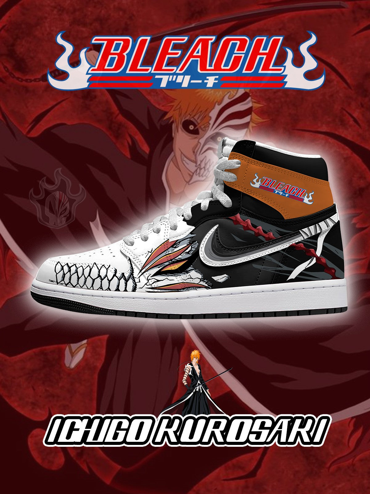 421125151614536.jpg Ichigo Kurosaki V.1 Custom High-Top Sneakers