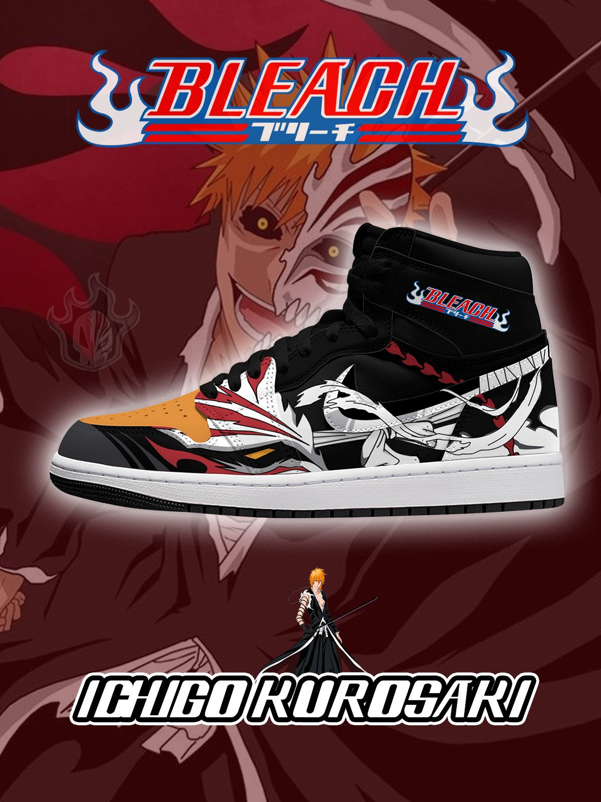 421125151614897.jpg Ichigo Kurosaki V.2 Custom High-Top Sneakers