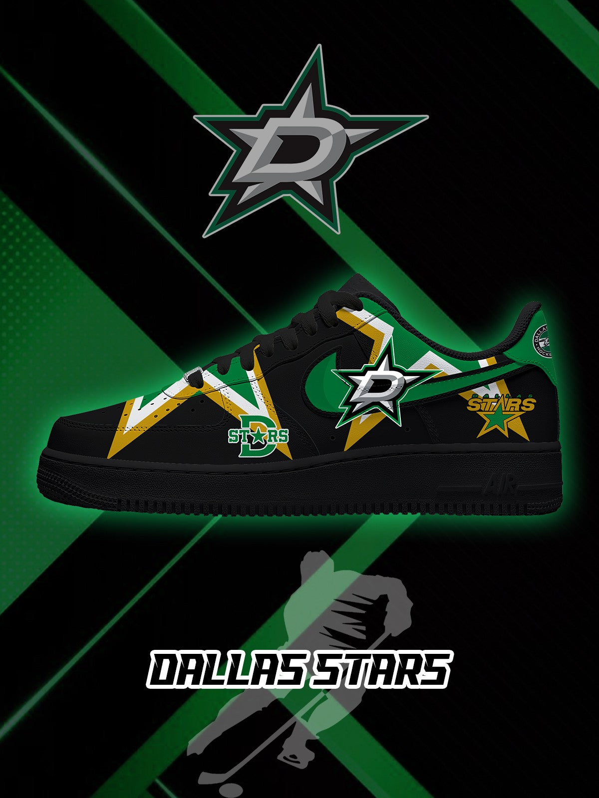 571125262136107.jpg Dallas Hockey V.2 Custom Sneakers